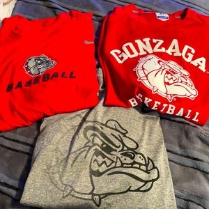 3 men’s Gonzaga t shirts